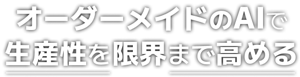 オーダーメイドのAIで生産性を限界まで高める